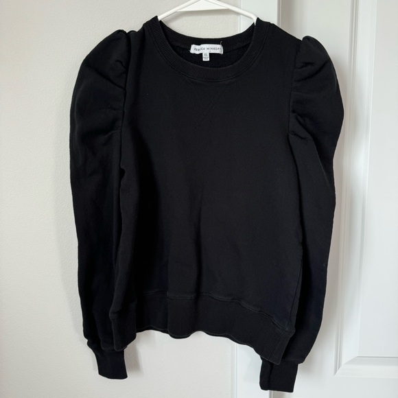 Rebecca Minkoff Black Janine Sweatshirt Size XS Crew Neck Ruffle Feminine Fall - Picture 5 of 16